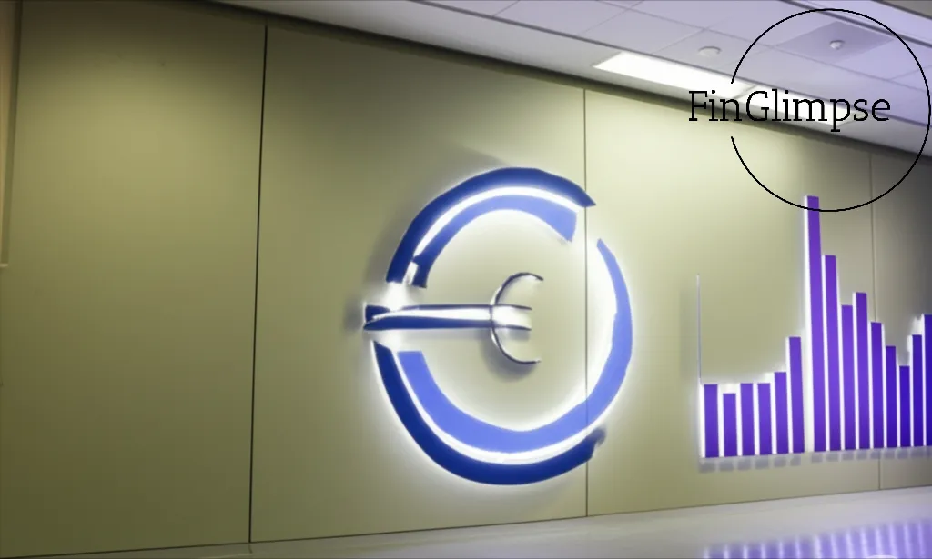 The European Central Bank’s Strong Euro Dilemma: Navigating Monetary Policy Amid Currency Appreciation The image depicts the interior of the European Central Bank, a modern building with large windows overlooking a bustling financial district. It shows a meeting of the Governing Council, with individuals in business attire engaged in a serious discussion about the strong euro. Charts and graphs highlight the euro's strength, and the room is bathed in soft, natural light, emphasizing the serious tone of the meeting.